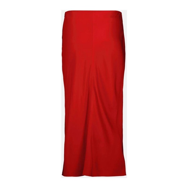 Red Midi Straight Skirt