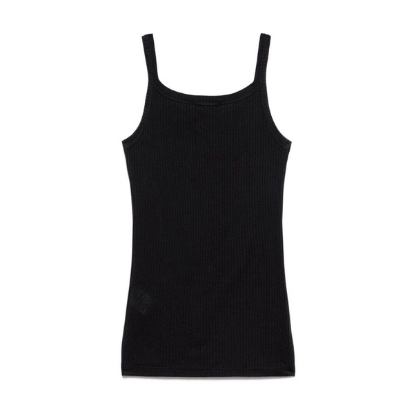 Black Silk Blend Rhinestone Top