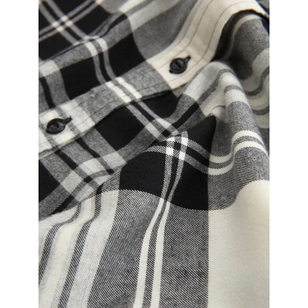 White Classic Checkered Flannel Shirt