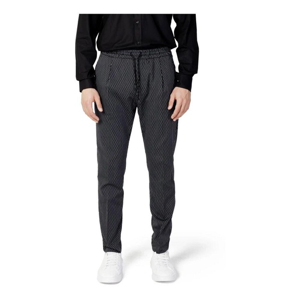 Black Cotton Trousers with Laces