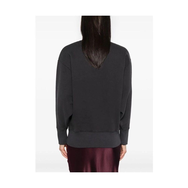 Black Jersey Sweatshirt with Logo Print
