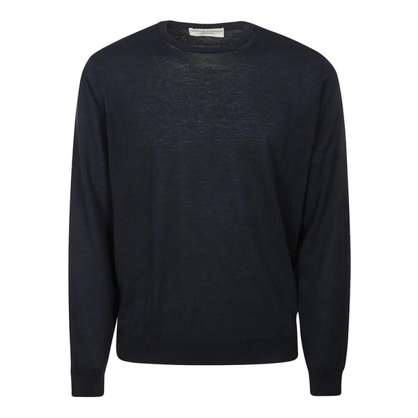 Blue Cotton Roundneck Sweater