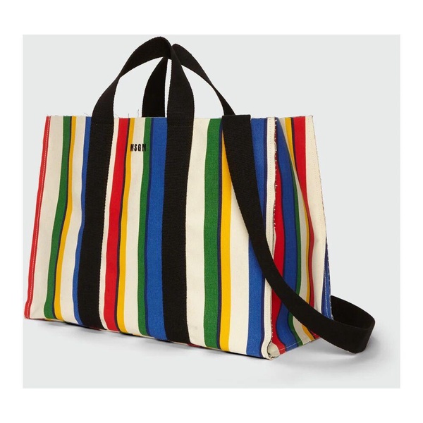 Canvas Shopping Bag with Stripe