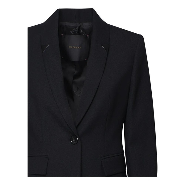 Black Double-Breasted Jacket with Lapels