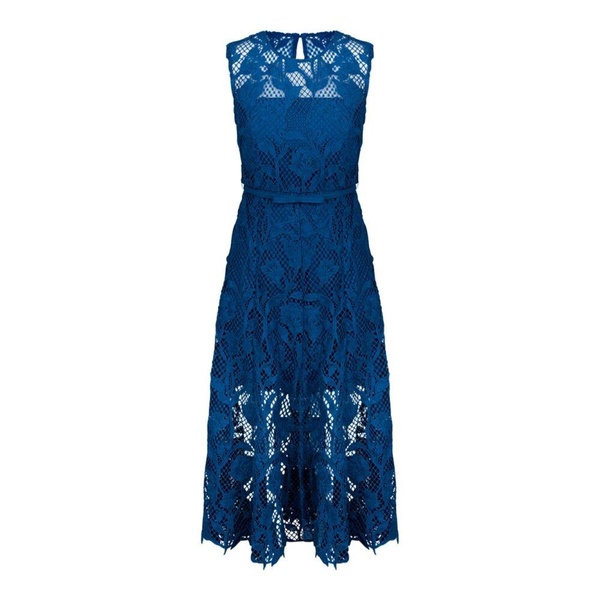 Blue Lace Midi Dress