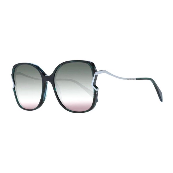 Green Square Acetate Sunglasses with Gradient Lenses