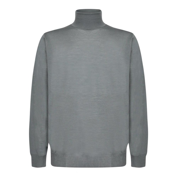 Blue Knit Turtleneck Sweater AW24