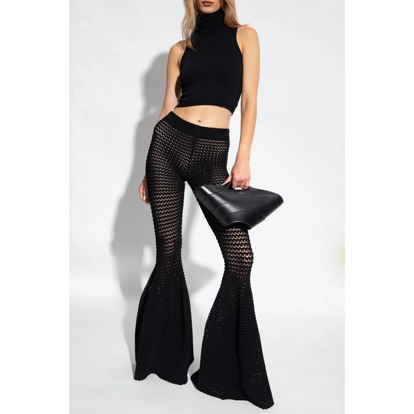 Flared openwork trousers