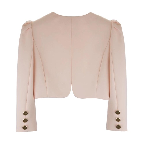Padded puff sleeve short jacket