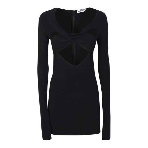 Heart Shaped Cut Out Mini black dress by Ambush