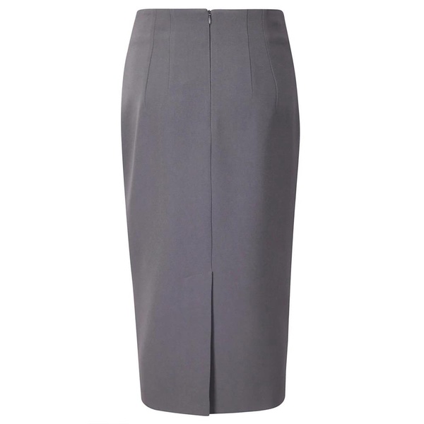 High-Waisted Back Slit Midi Skirt