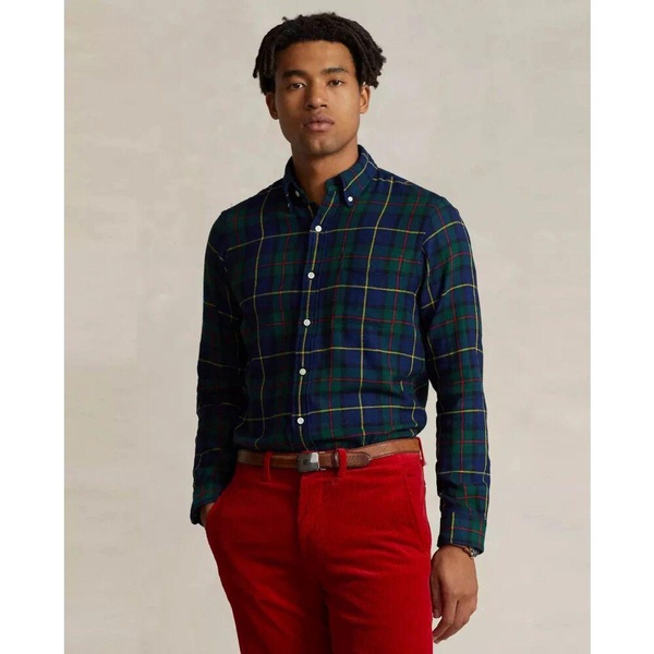Navy Checkered Shirt with Logo