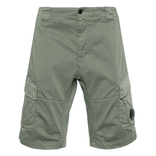 Green Cargo Shorts with Lens Detail