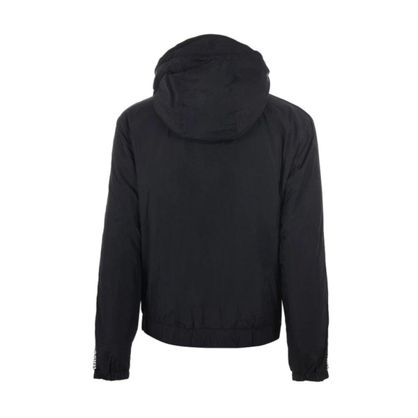 Nylon Hooded Jacket with Logo Bands