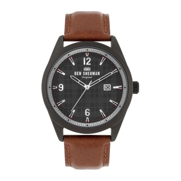 Stainless Steel Leather Strap Quartz Watch