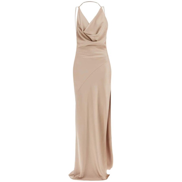 Satin Vera Maxi Dress with V-Neckline