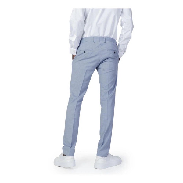 Light Blue Marl Trousers Zip Fastening