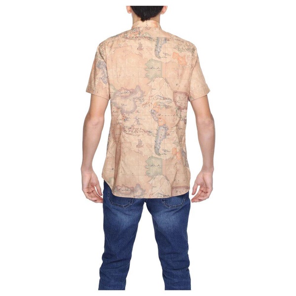 Beige Printed Short Sleeve Shirt