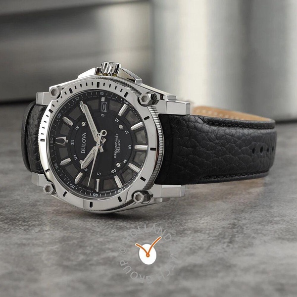 Precisionist Black Leather Strap Watch