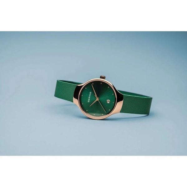 Women's Watch Cassic Collection Stainless Steel Bracelet and Sapphire Glass Green Lights 13326-868