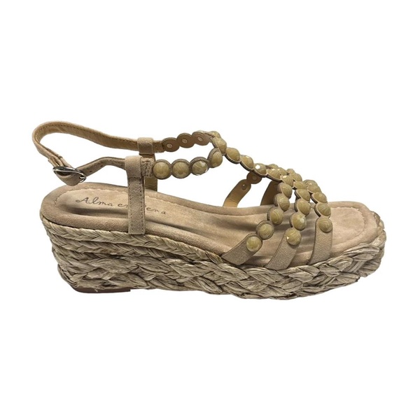 Suede Heeled Sandal with Ankle Strap