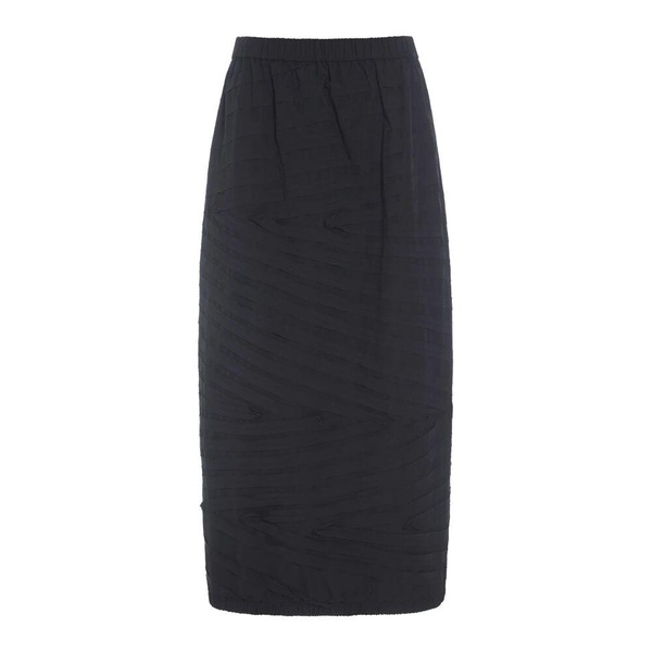 Black Poplin Skirt with Unique Design