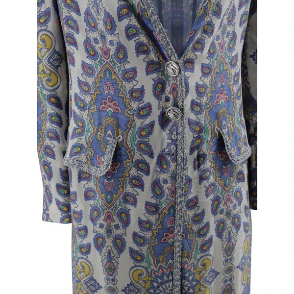 Blue Paisley Duster Coat