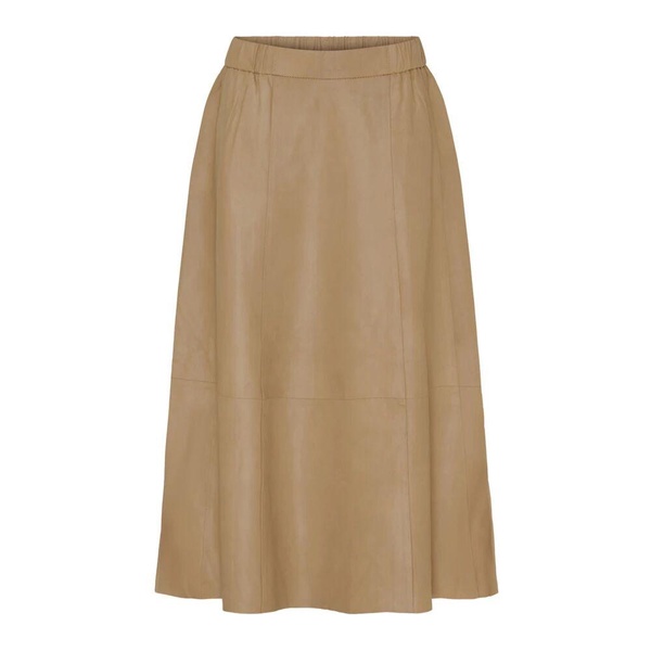 A-Shape Leather Skirt Latte