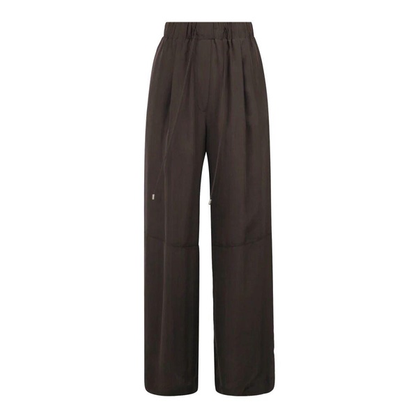 Wide Silk Pants with Vintage Details