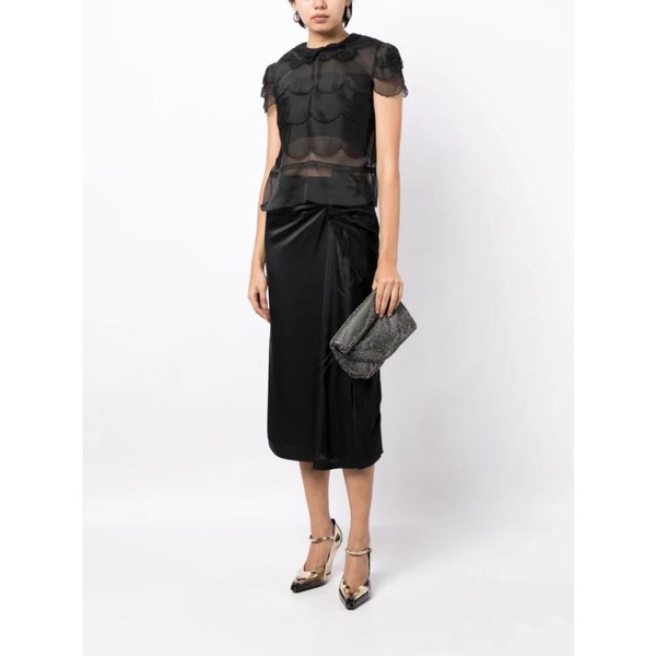 Silk Black Shirt with Roundeck