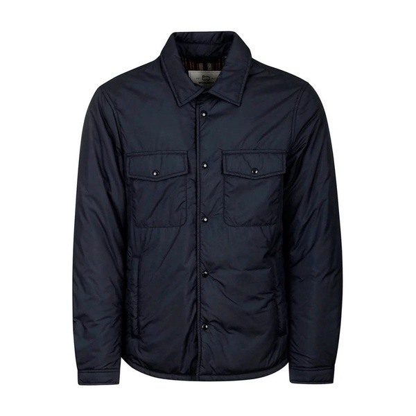 Blue Padded Jacket Zip Closure Logo