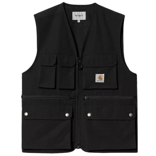 Outdoor-Inspired Black Vest with Multiple Pockets