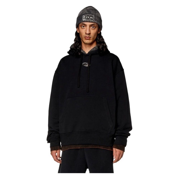 Oversized Hoodie with Metallic Logo