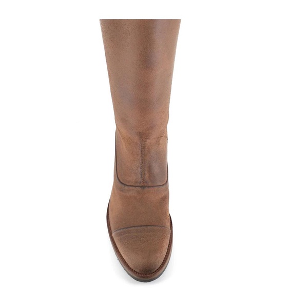 Brown Leather Boots with Zipper Closure