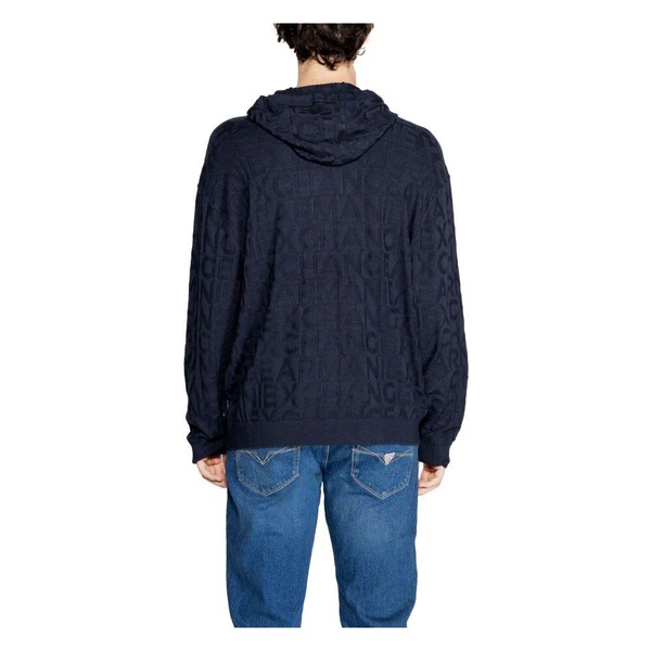 Blue Hooded Knitwear Men Fall/Winter
