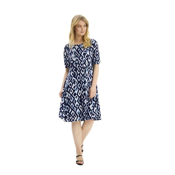 Navy Lucette Dress with 1/2 Sleeves