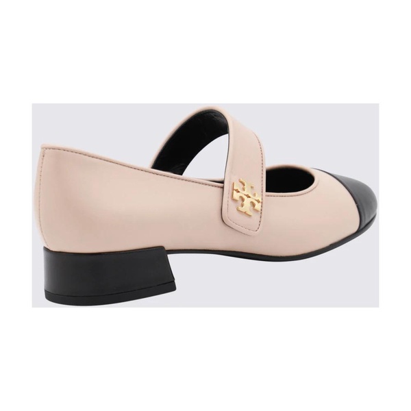 Pink Black Round Toe Pumps