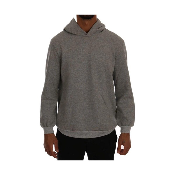 Gray Pullover Hodded Cotton Sweater