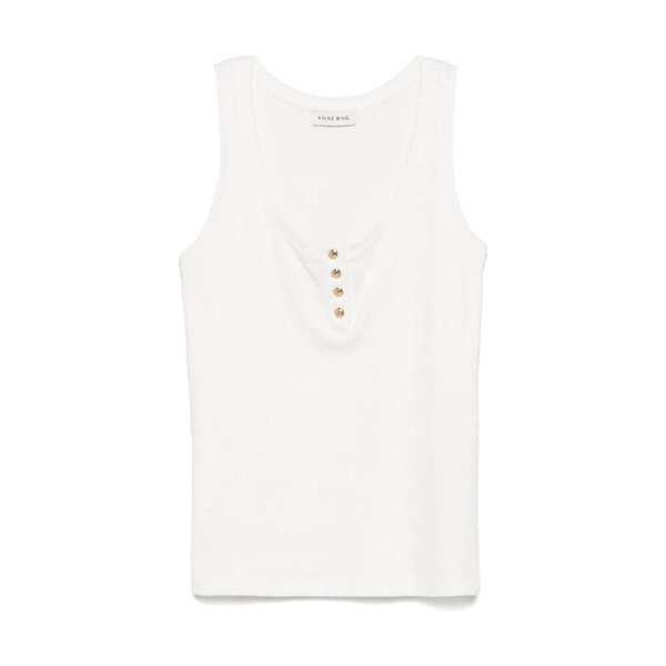 White Ribbed Sleeveless Top