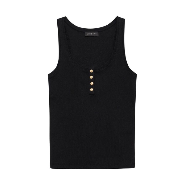 Black Sleeveless Scoop Neck Top