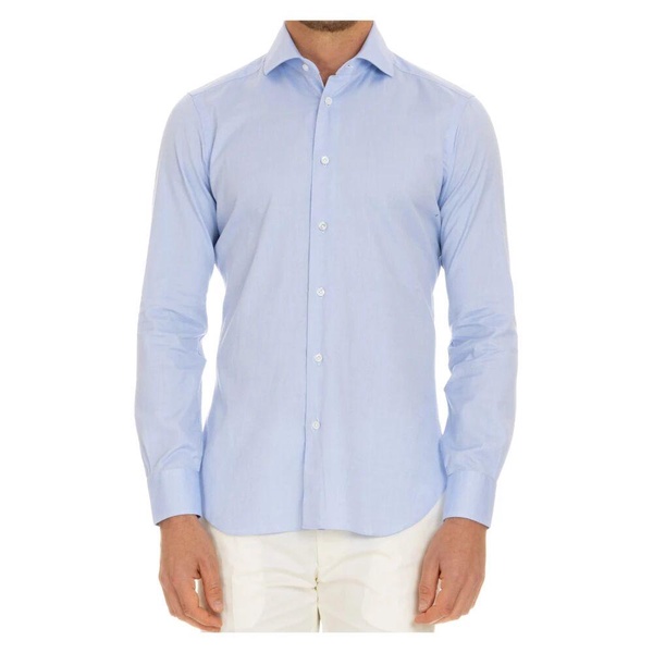 Clear Blue Striped Tailored Cotton Shirt