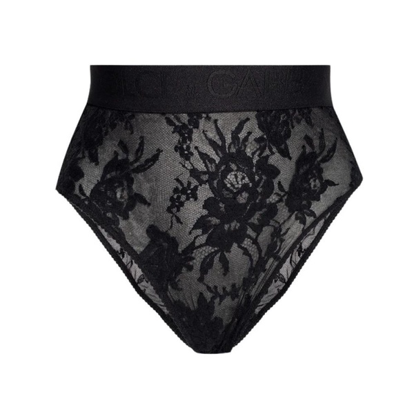 Black Lace High-Rise Briefs