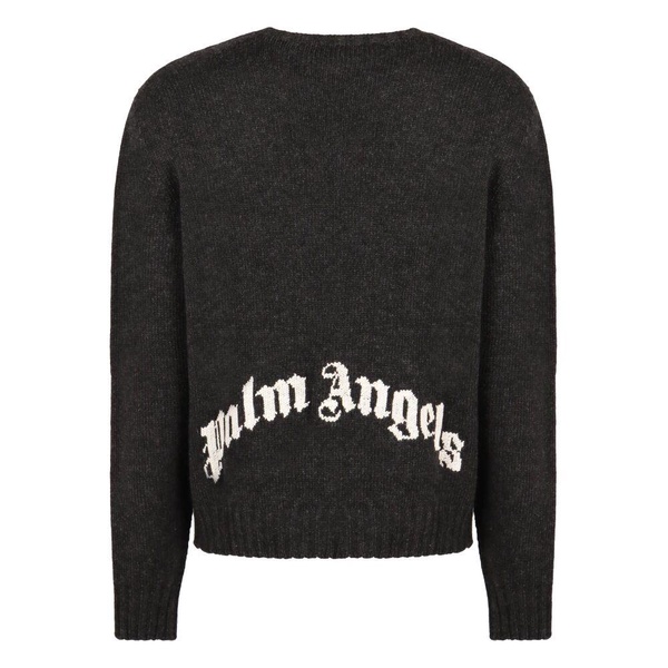 Contrast Logo Wool Blend Pullover