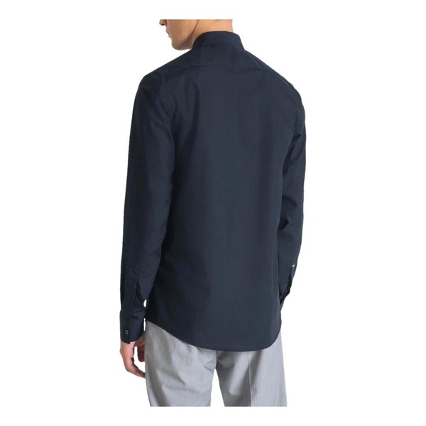 Blue Plain Buttoned Long Sleeve Shirt