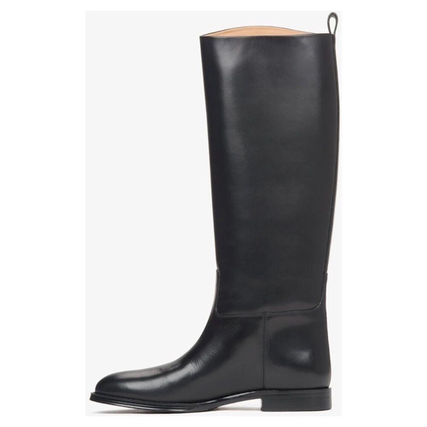 Black Knee-High Boots with Wide Shaft