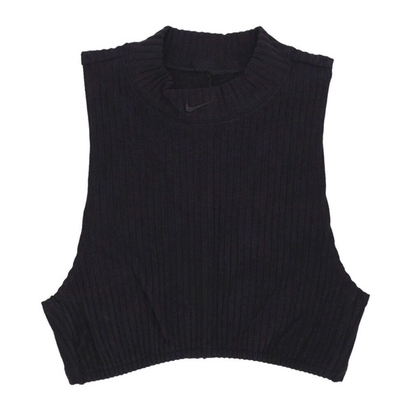 Ribbed Sleeveless High Neck Top