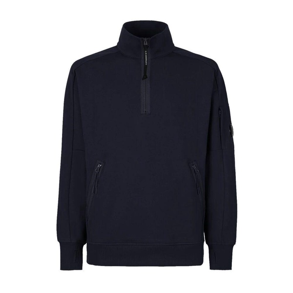 Diagonal Raised Fleece Stand Collar Sweatshirt
