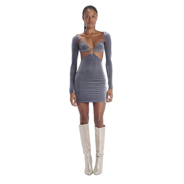 Velvet Mini Dress with Long Sleeves