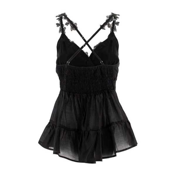 Floral Lace Crossed Strap Top