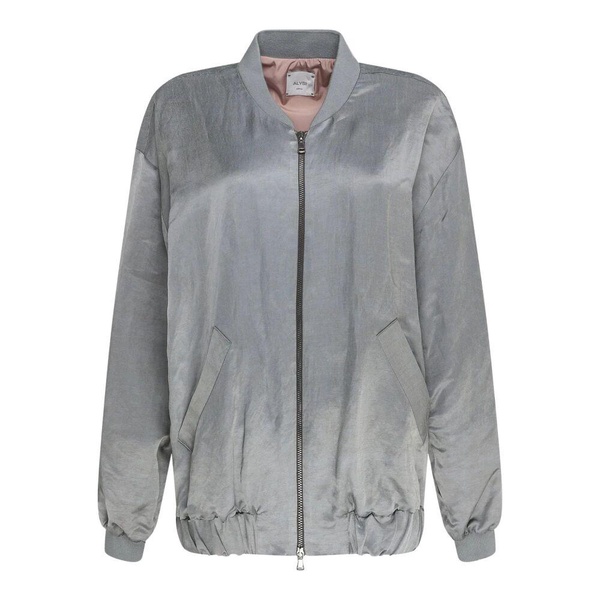 Gray Zip-Up Jacket Elasticized Cuffs